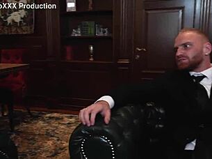 Gangland saga unfolds as Don Martin and Capo Viper fuck slut Monika Fox hard with double anal penetration squirting and cumshot