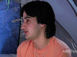 Rachael cavalli rides elias cash in indoor tent while avoiding hubby detection.