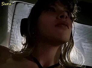 a latina amateur with small tits gives a blowjob to the uber driver in exchange for the ride payment