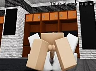 Can This Slutty Roblox Bunny Girl Sneak Into The Boys Locker Room Without Getting Caught And Fucked?