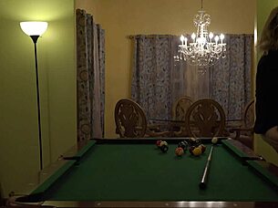 hot milf wife, are you ready for hard handling on the pool table with those huge tits rocking?