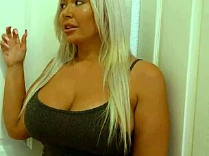 Busty Lingerie Milf Seduces Young Guy With Blowjob And Handjob On Huge Cock In Taboo Encounter