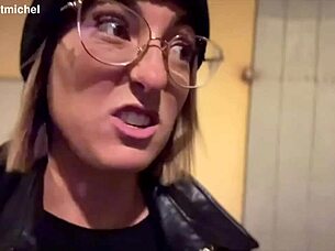 French blonde with big tits explores Aix in her amateur way