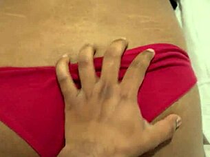 Casual encounter turns into intense session with curvy girlfriend in bedroom.