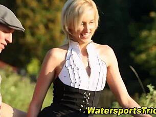 This fingered slut gets wild outdoors with hardcore fetish urination after intense oral play! 🌟💦