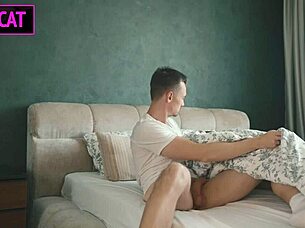 Omg I'm his hot milf roommate why does this guy fuck my face deep till cum in mouth! 😱💦