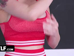 Personal trainer attaches a dildo to an exercise ball! Then asks Kelly Caprice to mount the sex toy for a wild ride.