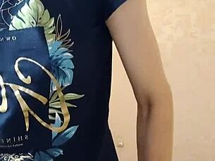 A beautiful woman dances and plays for the camera in a solo webcam session.