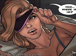 Cheating husband brutally fucks his sexy young ebony maid in the kitchen while wife is away?