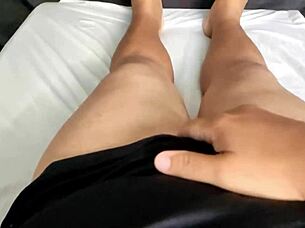 A young alternative girlfriend gets caught masturbating on sheer red. Excited viewer with small 11cm cock joins in for fat cuckold fetish compilation.