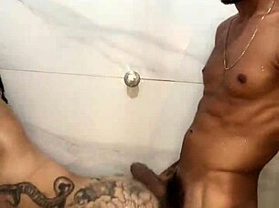 Hey, wanna see this tattooed morena with huge ass get fucked hard in bathroom until cum on her face?