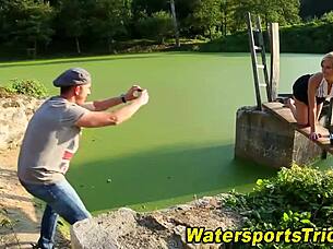 This fingered slut gets wild outdoors with hardcore fetish urination after intense oral play! 🌟💦