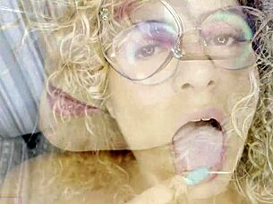 Blonde enjoying close-up solo play with wet pussy and ass