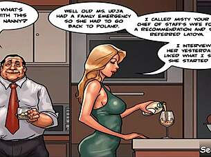 Cheating husband brutally fucks his sexy young ebony maid in the kitchen while wife is away?