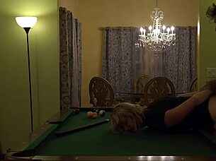hot milf wife, are you ready for hard handling on the pool table with those huge tits rocking?