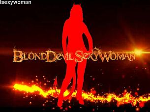 Look at this blonde in her glued dress, she's passing her panties over.