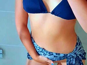 Hey beautiful tanned latina, wanna take a shower after beach with me? Let's get cute teen anal and masturbation going in this homemade girlfriend assfucking fun.