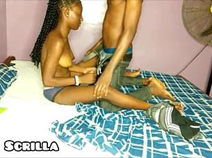 Ebony Teen 18+ Rides Massive Black Cock Until Explosive Cum Inside Her Tight Pussy!