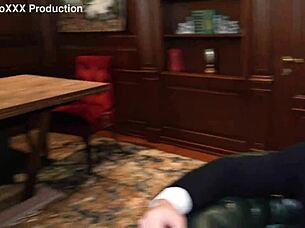 Gangland saga unfolds as Don Martin and Capo Viper fuck slut Monika Fox hard with double anal penetration squirting and cumshot