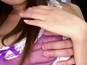 petite japanese teen maid gets uncensored deep creampie in tight hairy pussy from rough doggystyle fuck