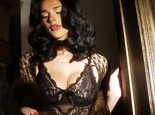 Is this smoking hot brunette teen 18+ seducing you with her striptease in lingerie?