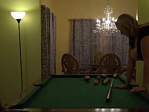 hot milf wife, are you ready for hard handling on the pool table with those huge tits rocking?
