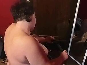 Who knew a simple dildo on chair could lead to such intense big ass orgasm for this milf?