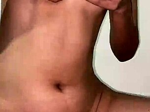 Sexy teen 18+ girl touching her natural boobs and small 18+ tight pink pussy 💦