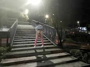 Are you ready for this Mexican babe flashing her thong in public outdoor walk?