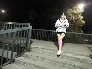 Are you ready for this Mexican babe flashing her thong in public outdoor walk?