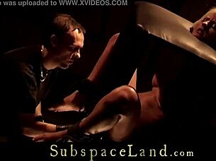 big tits teen 18+ bound and gagged as submissive slave gets rough doggystyle fucking in bondage