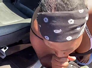 Why Is This Crazy Ebony Thot Sucking Black Cock In Public Outdoor Blowjob?