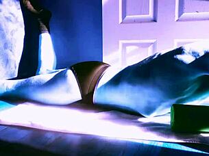 Ever tried sped-up floor stretching with roller and briefs for winter relief?