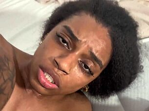 Hey, check out this passionate double penetration for a tight pussy ebony teen in rough bdsm 3some with cum in mouth!