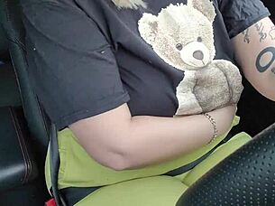 driving with my huge tits out... oops