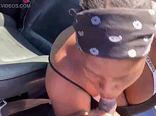 Why Is This Crazy Ebony Thot Sucking Black Cock In Public Outdoor Blowjob?