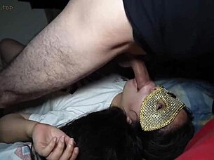 My teacher takes me home for deepthroat lesson with cum in mouth and face fucking