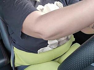 driving with my huge tits out... oops