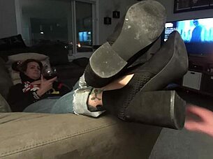 perfect feet of sexy milf get worshipped with erotic licking sucking and tickling in bondage