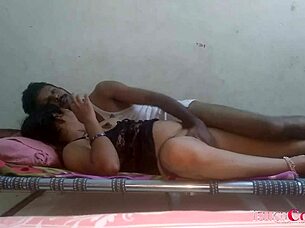 indian couple starts early morning with telugu bride giving deepthroat blowjob before tight pussy wedding sex