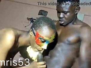 I feel full of lust with my submissive ebony amateur in homemade session