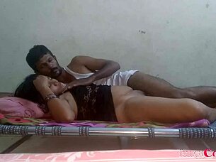 indian couple starts early morning with telugu bride giving deepthroat blowjob before tight pussy wedding sex