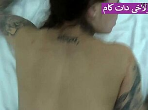 this cute brunette babe with big assets enjoys homemade fun in irani style