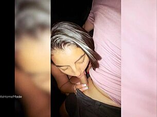 I helped this cute brunette teen stranger on the street and she thanked me with a hot public blowjob and cumshot.