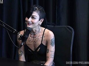 i got so exctied showing off my tatoos and curvy body in see thru lingerie outdoors