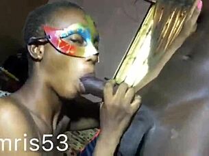 I feel full of lust with my submissive ebony amateur in homemade session