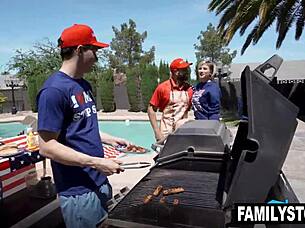 penelope kay gets a wild threesome with fireworks cum on her face from will pounder and josh rivers