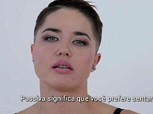 big black cock pounding that lesbian's tight ass hard