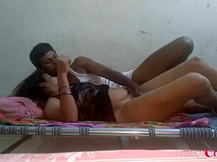 indian couple starts early morning with telugu bride giving deepthroat blowjob before tight pussy wedding sex
