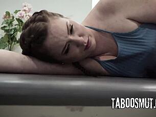 White teen brunette gets seduced into hardcore BBC anal at doctor's office.